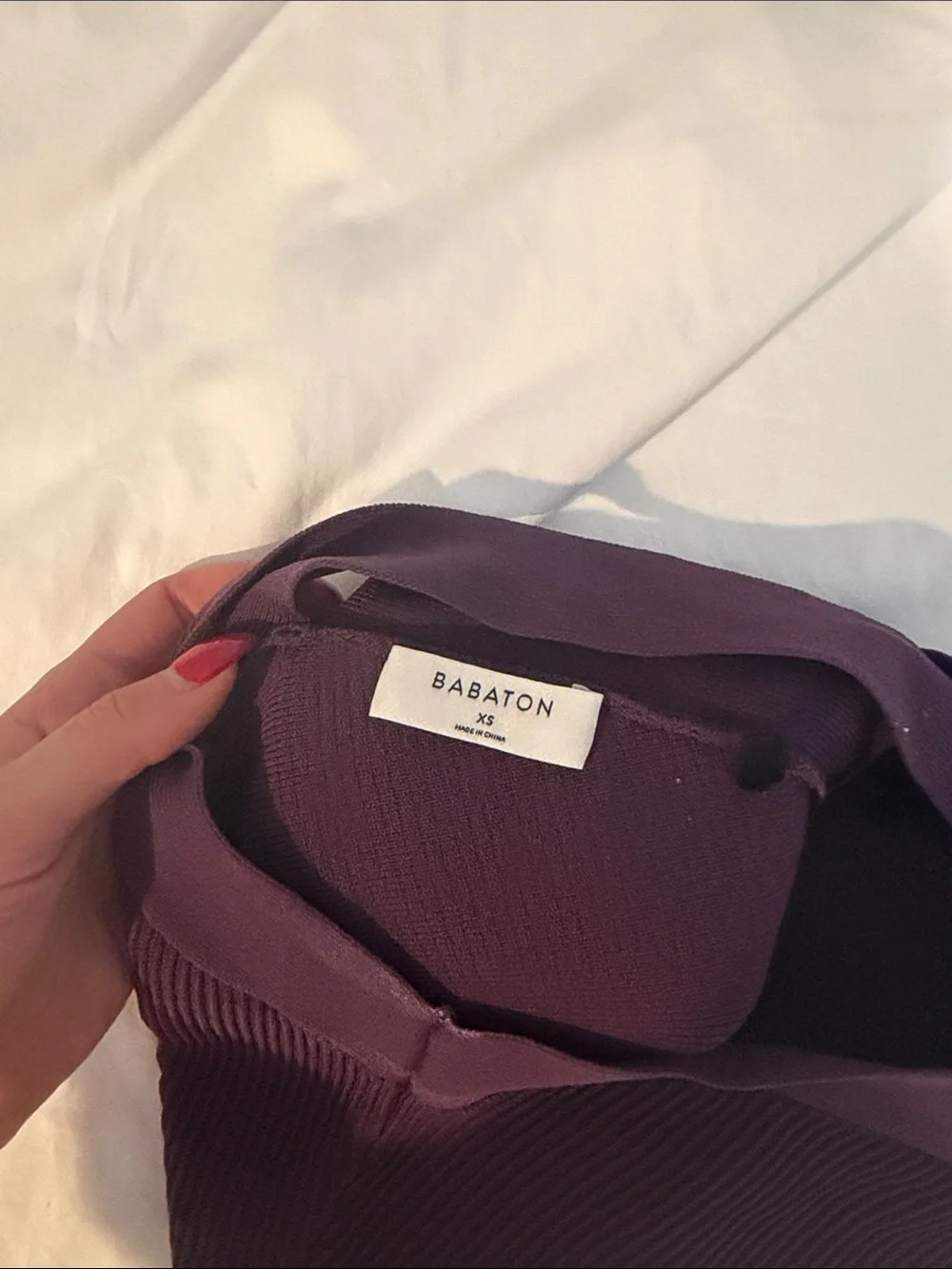 Aritzia Ribbed Cross-Strap Crop Top - Plum - Picture 3 of 3